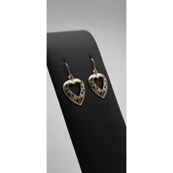 Sterling Silver Cute Heart Earrings A1821 - Picture 2 of 5
